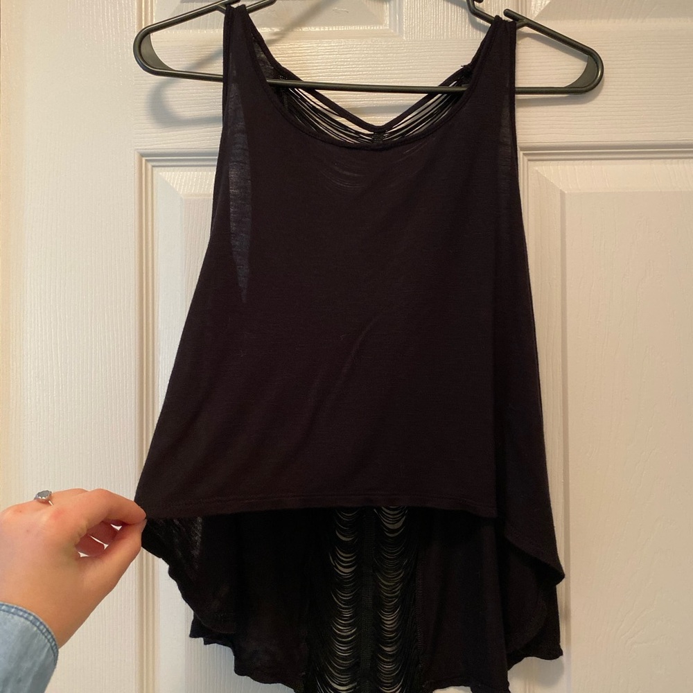 Black crop top with cool design on back